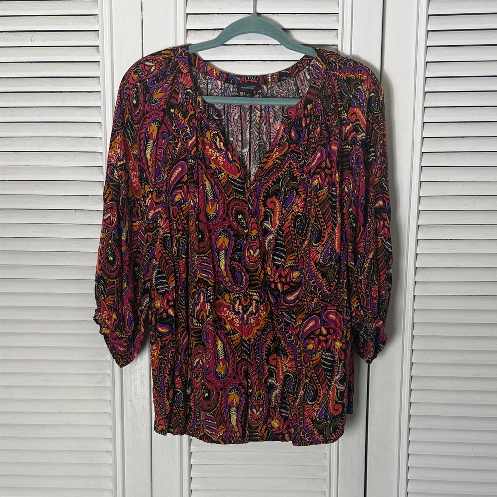 Jones New York Multicolor Paisley Blouse